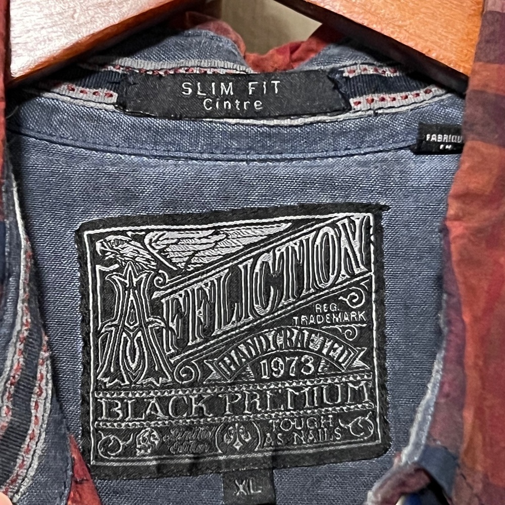 Rare Authentic Premium Affliction Button Down Emb… - image 1